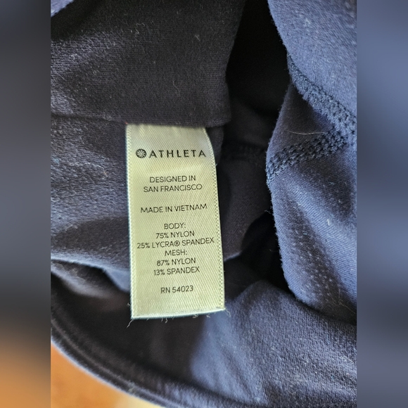 Athleta Women's Side Stripe Salutation 7/8 Hi-rise Legging Navy XS Mesh Yoga - Picture 9 of 15